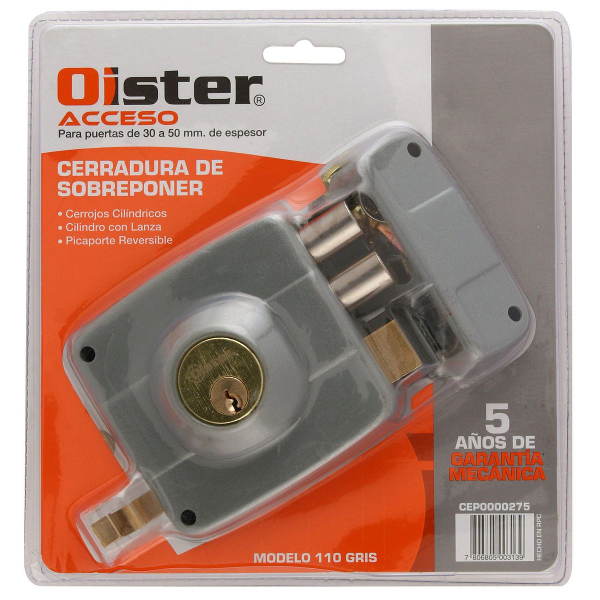 ODIS - Cerradura Sobreponer Acceso Gris Oister 110