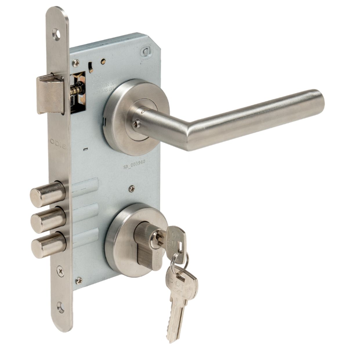 ODIS - Set Cerradura de Acceso Acceso Manilla Embutida Plata 