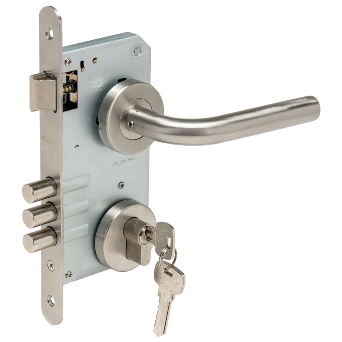 ODIS - Set Cerradura de Acceso Acceso Manilla Embutida Plata 