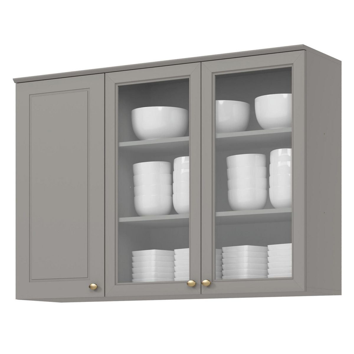 HOME MOBILI - Mueble Aereo Gris Americana 3 Puertas 120 cm