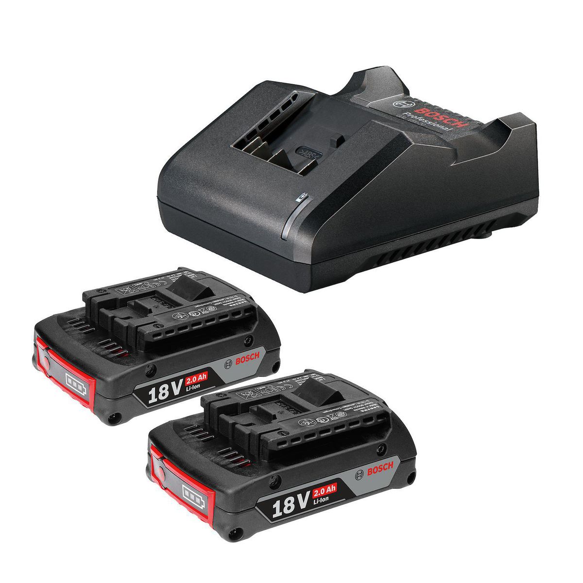 BOSCH - Starter kit cargador GAL 18V-20 Bivolt + 2 baterías 18V 2,0 Ah