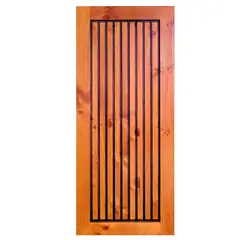 HOLZTEK - Puerta Corredera Madera pino radiata 80x200 cm Tomas Corredera Castaño