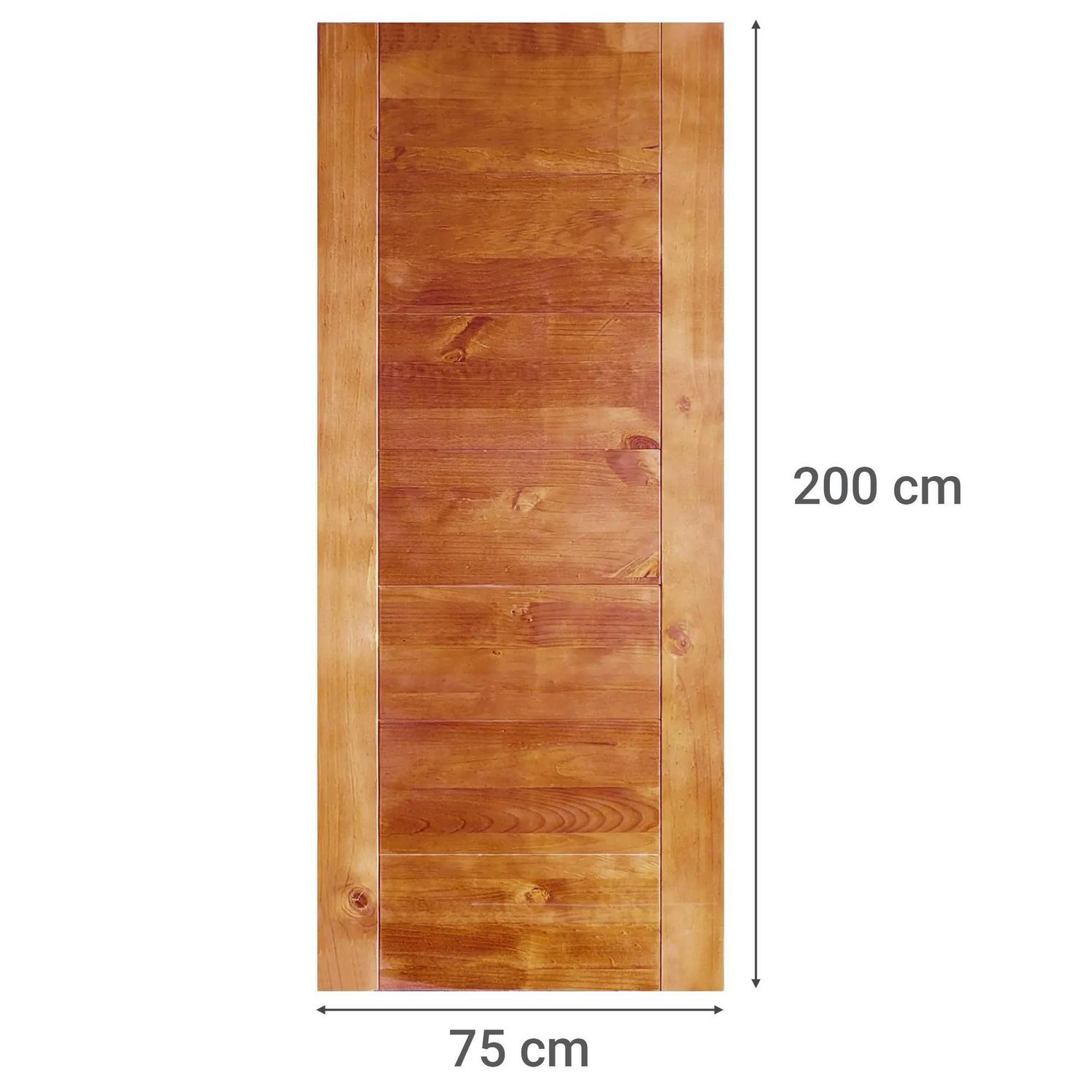 HOLZTEK Puerta Exterior Madera Pino Radiata 7 Paneles Castaño