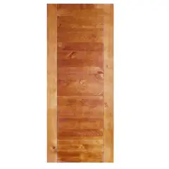 HOLZTEK - Puerta Exterior Madera Pino Radiata 7 Paneles Castaño