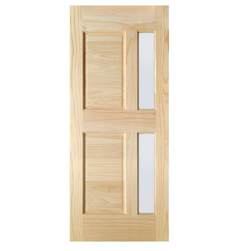 HOLZTEK - Puerta Exterior Madera pino radiata 75x200 cm Munich Natural