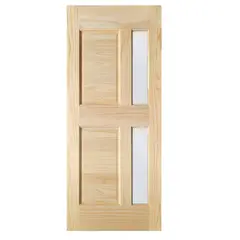 HOLZTEK - Puerta Exterior Madera pino radiata 75x200 cm Munich Natural