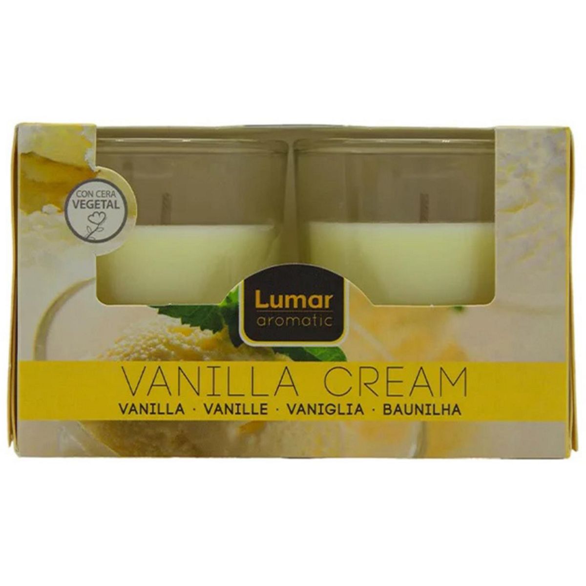 LUMAR - Vela pack 2 vainilla crema