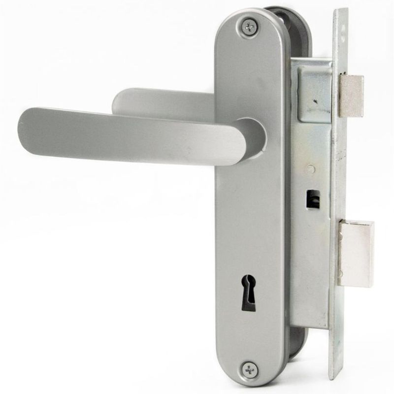 ODIS - Cerradura Embutir Dormitorio Manilla Embutida Plata Simona 7040