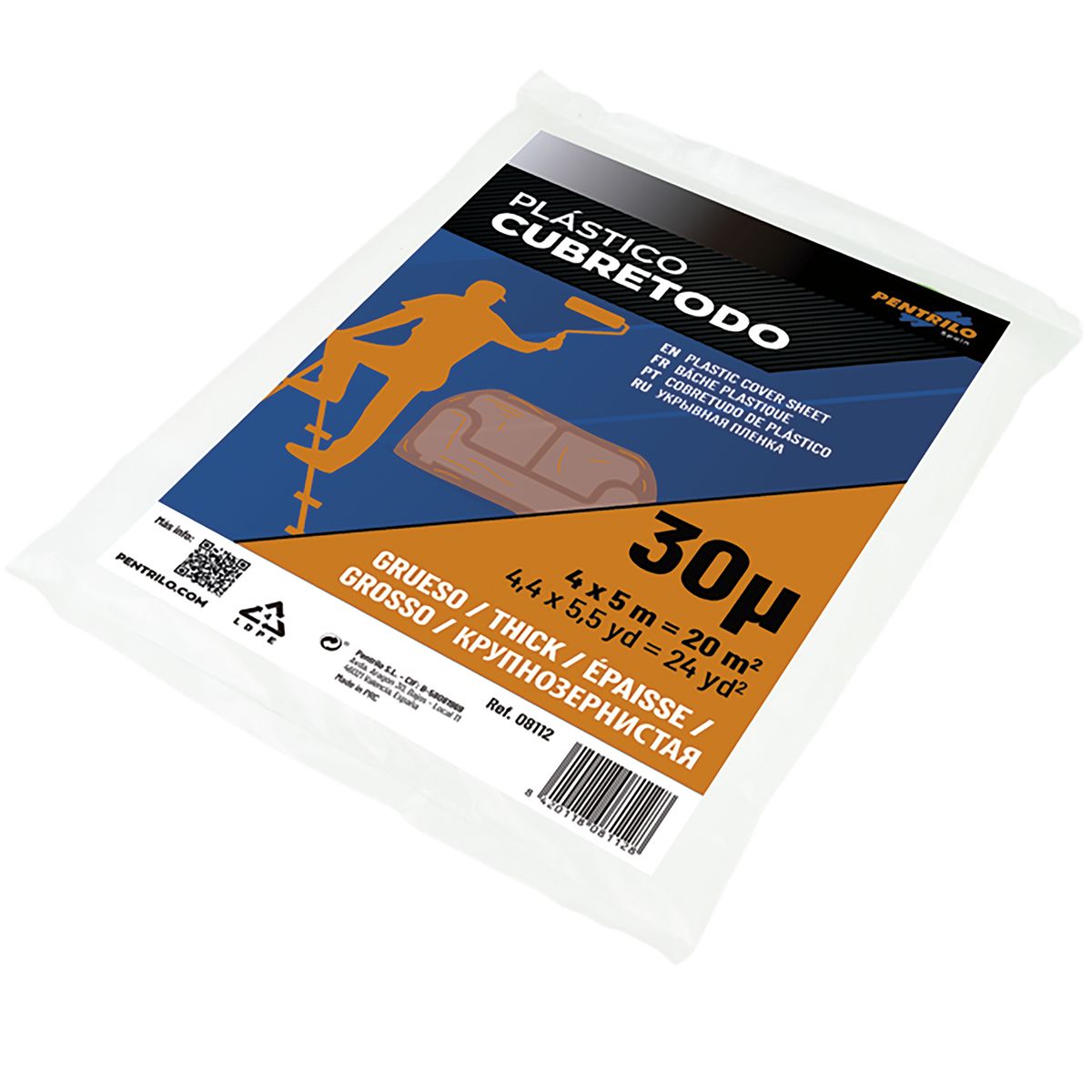 PENTRILO - Cubretodo Plastico 4x5 m Grueso