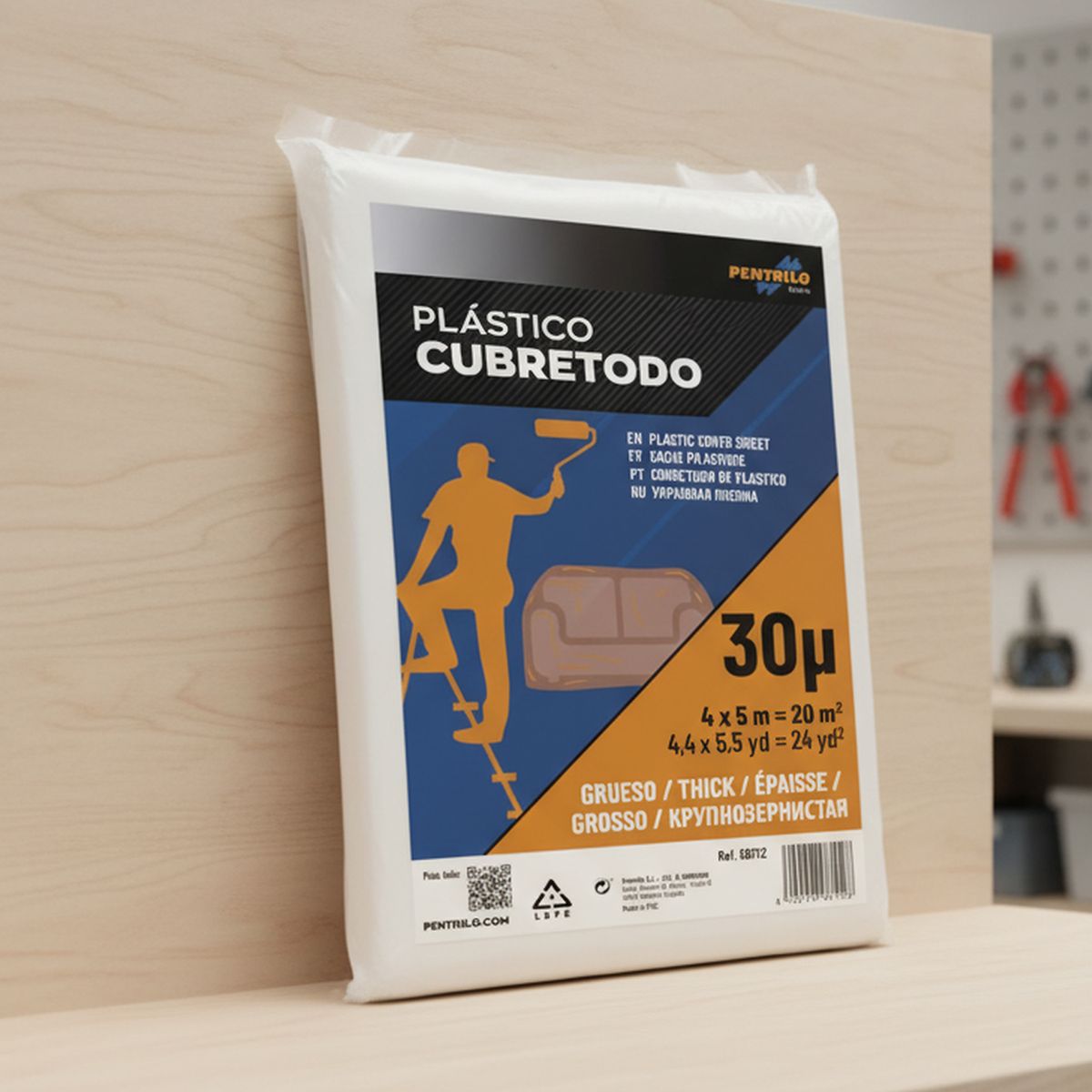 PENTRILO - Cubretodo Protector 4X5 M Espesor 30 Micras Para Proyectos