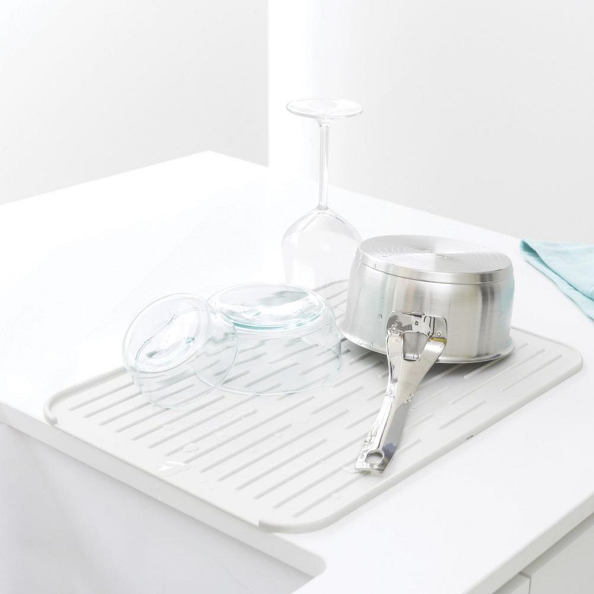 BRABANTIA - Bandeja secaplatos de Silicona Light Grey