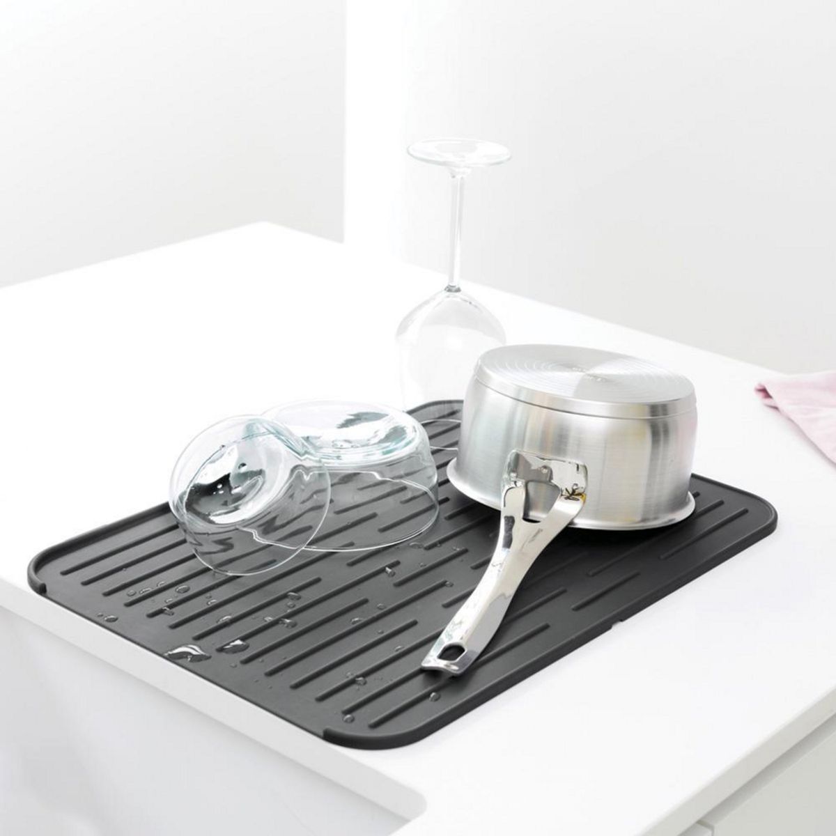 BRABANTIA - Bandeja secaplatos de Silicona Dark Grey