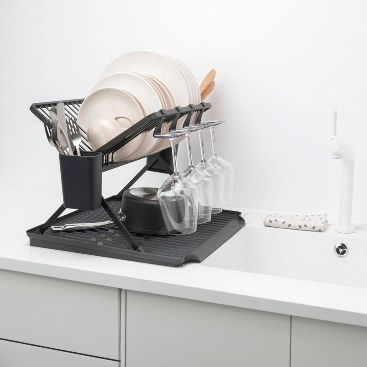 BRABANTIA - Secaplatos pleglable Grande Dark Grey