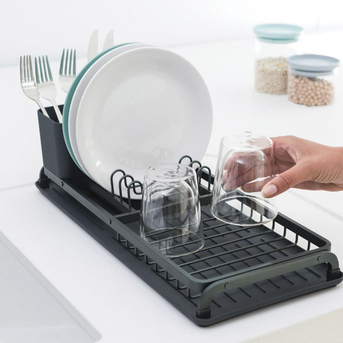 BRABANTIA - Secaplatos compacto Dark Grey