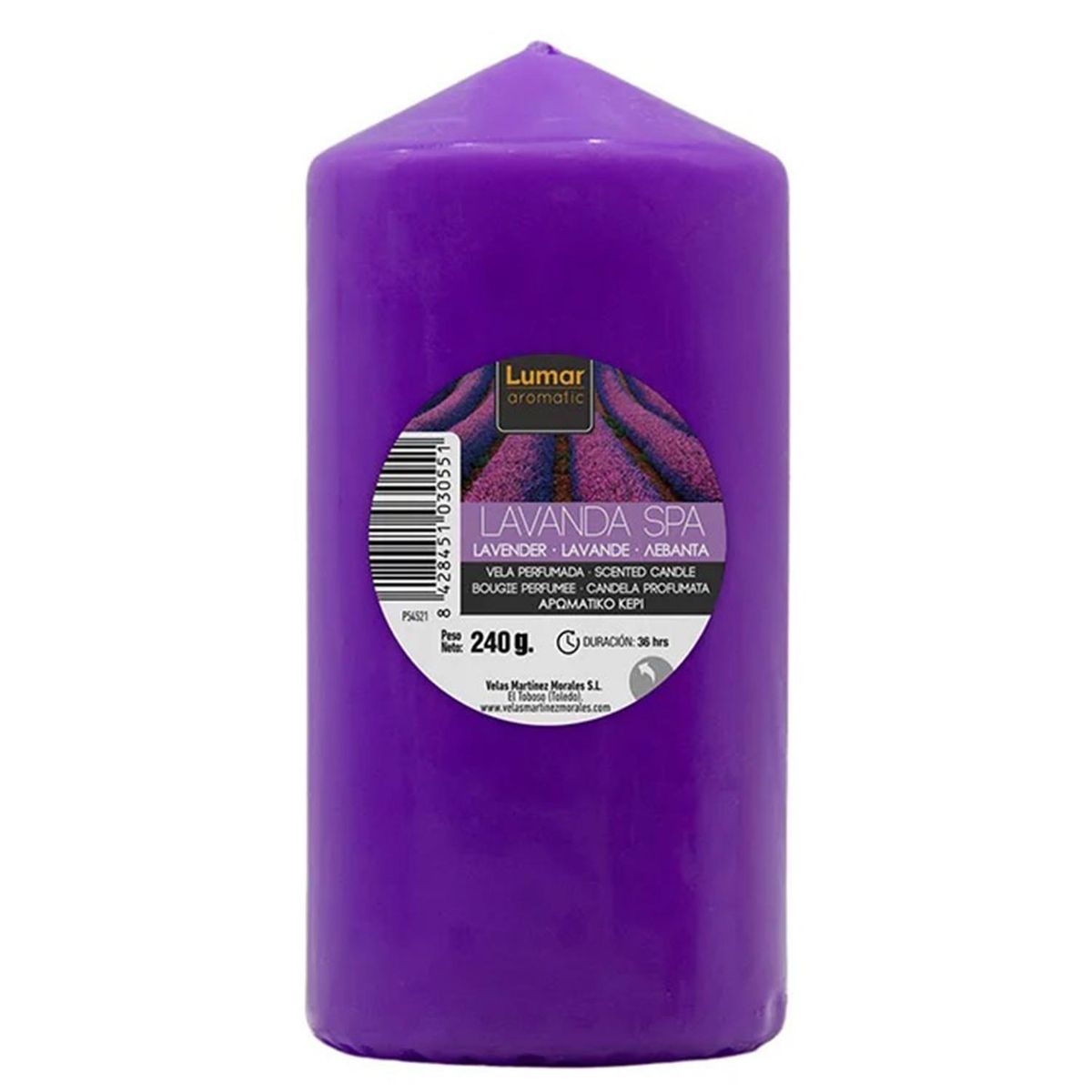 LUMAR - Vela taco lavanda 12x5,7 cm
