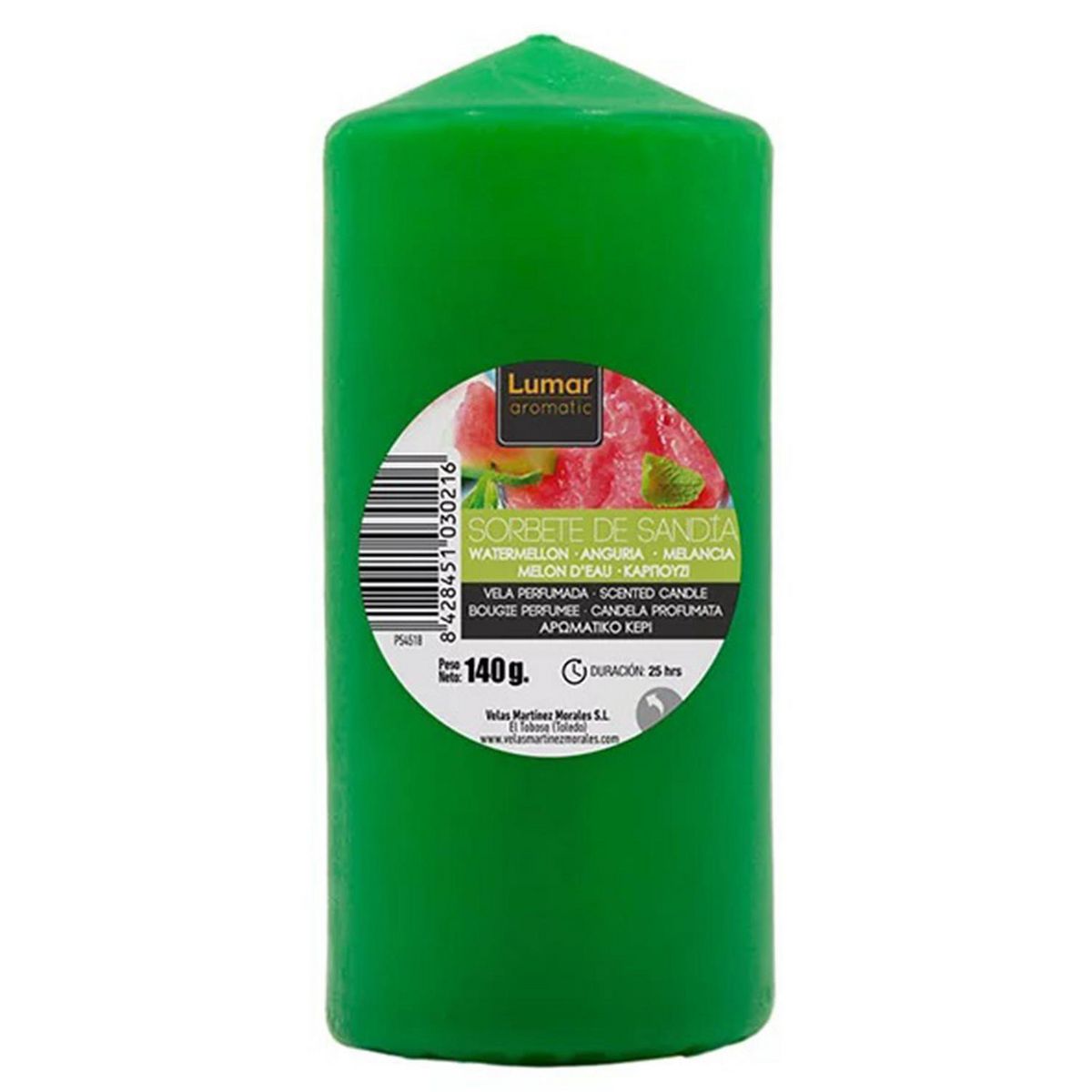 LUMAR - Vela taco sandía 11x4,7 cm