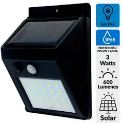 MEGABRIGHT - Foco Muro Solar con Sensor 3 W IP 65 600 lm Luz Fría