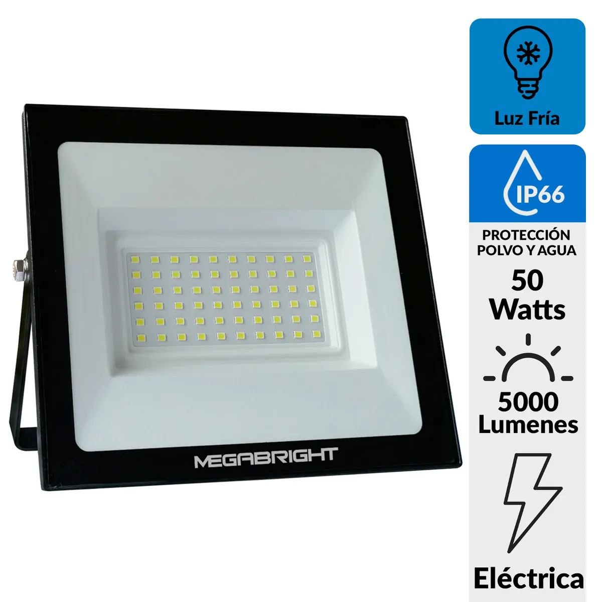 MEGABRIGHT - Proyector Telco Flat 50 W IP 66 5000 lm Luz Fría