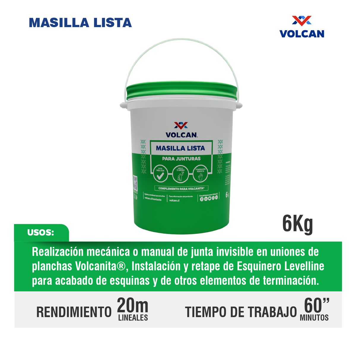 VOLCAN - Masilla Lista 6 kg