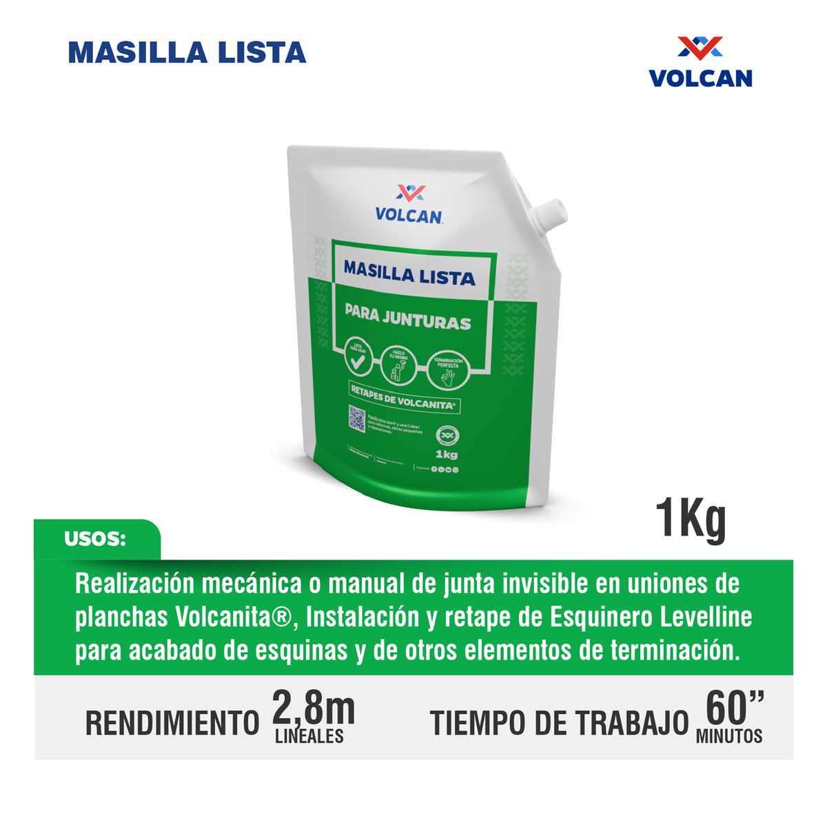 VOLCAN - Masilla lista 1 kg