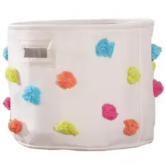 GENERICO - Canasto infantil con pompones de colores
