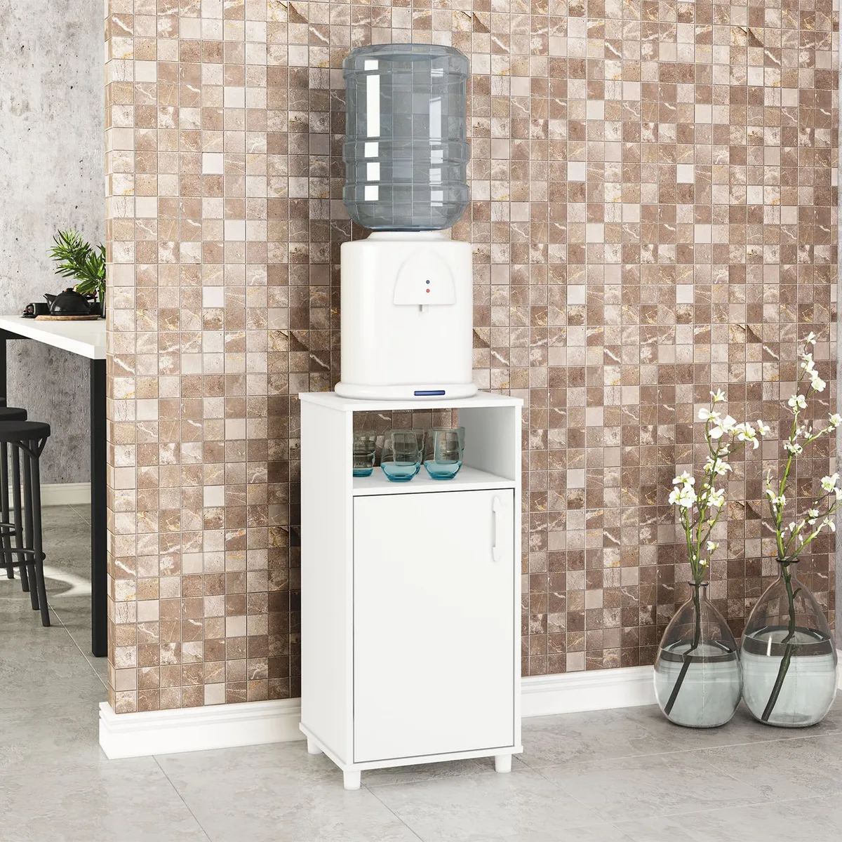 VEKKAHOME - Mueble Auxiliar de Cocina Grecia Blanco