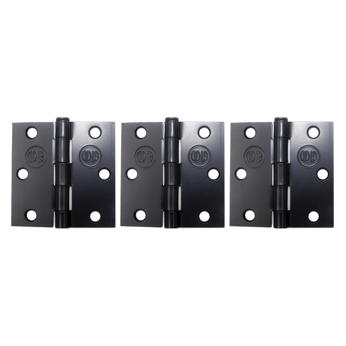 ODIS - Pack 3 Bisagras Acero 3x3"x2.0mm Negro