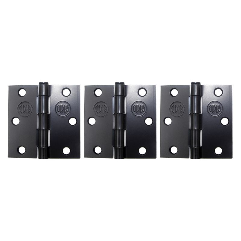 ODIS - Pack 3 Bisagras Acero 3x3"x2.0mm Negro
