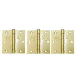 ODIS - Pack 3 Bisagra Acero 3,5x3,5"x 2.0mm bronce pulido