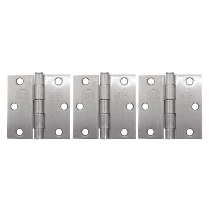 ODIS - Pack 3 Bisagras Acero 3x3"x2.0mm Plata