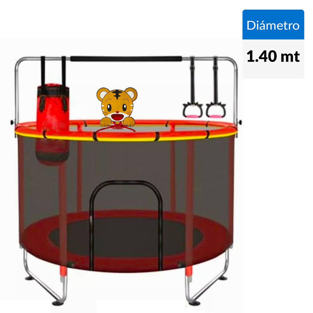 KIDSCOOL - Cama elástica entretenida 140x173x140 cm Rojo