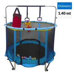 KIDSCOOL - Cama elástica entretenida 140x173x140 cm Azul