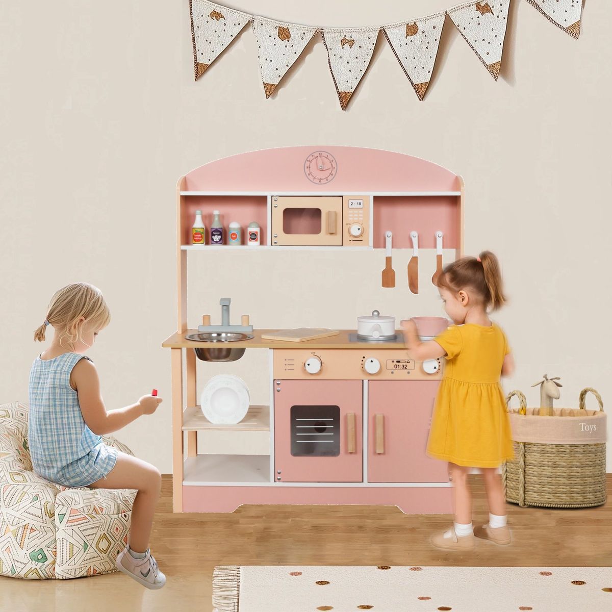 KIDSCOOL - Cocina Montessori Rosa/Accesorios