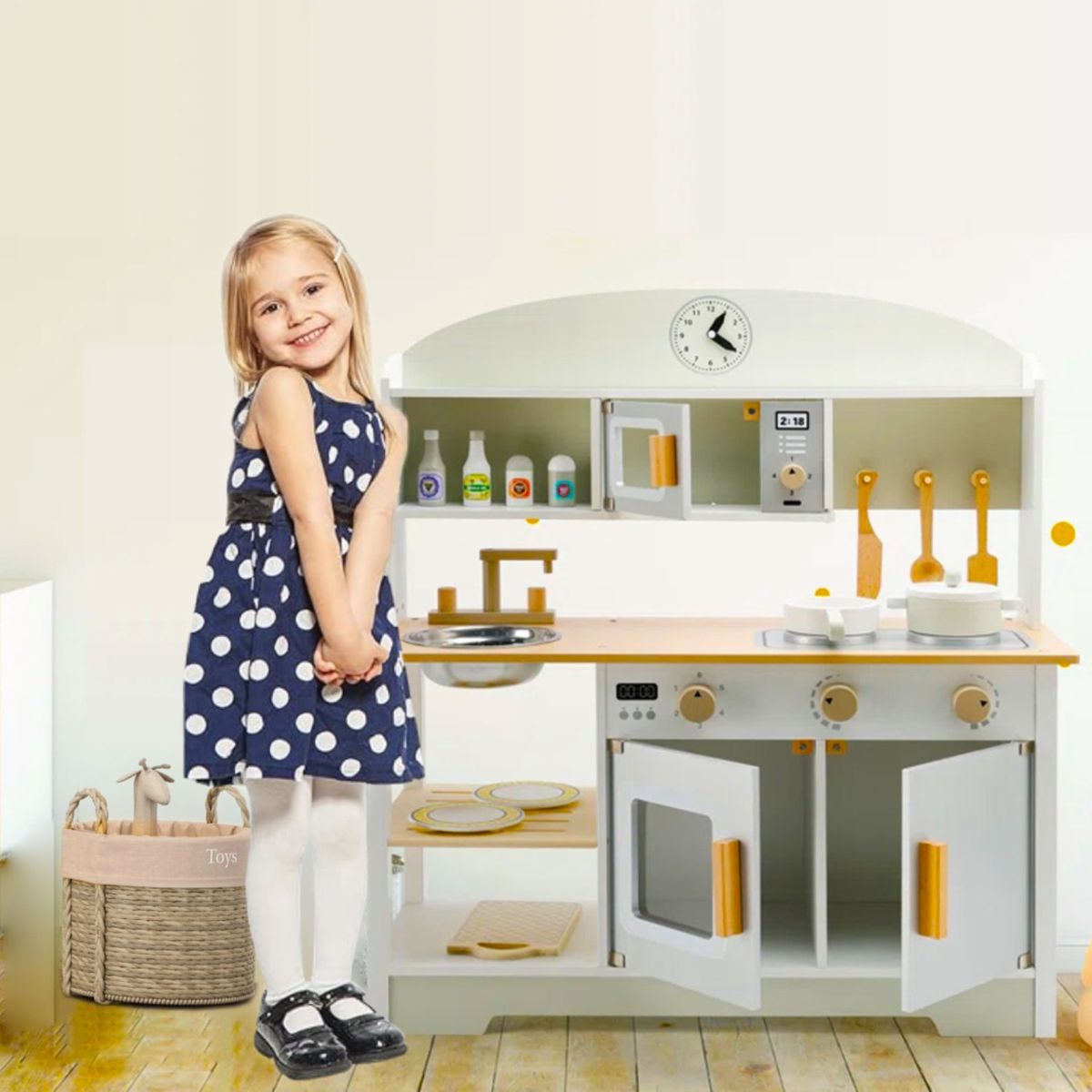 KIDSCOOL - Cocina Montessori Blanca/Accesorios