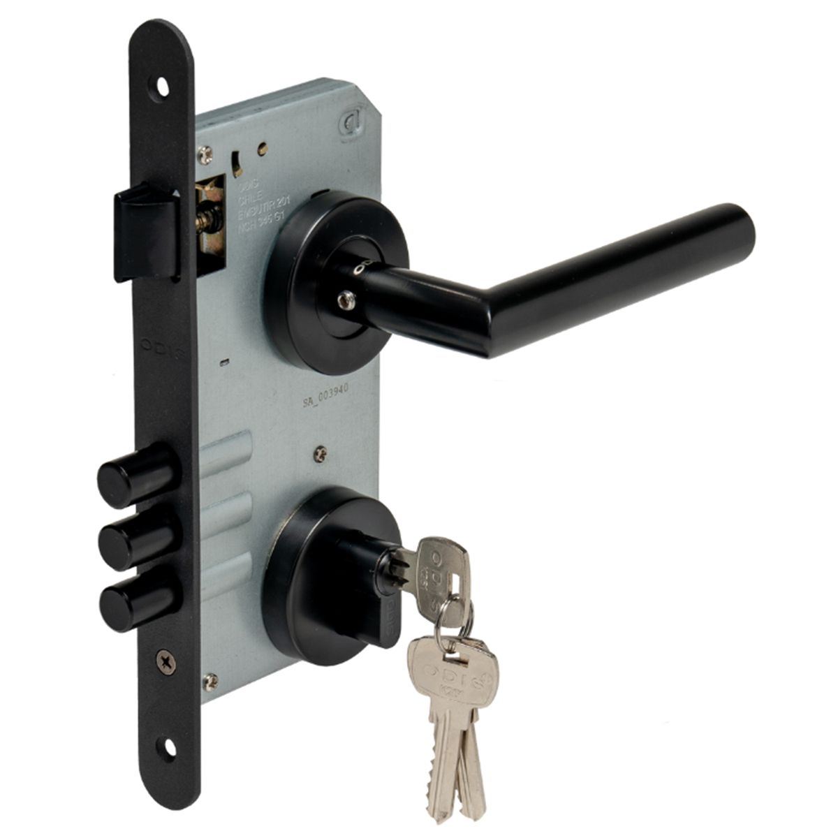 ODIS - Set cerradura de acceso Acceso Manilla Embutida Negro 