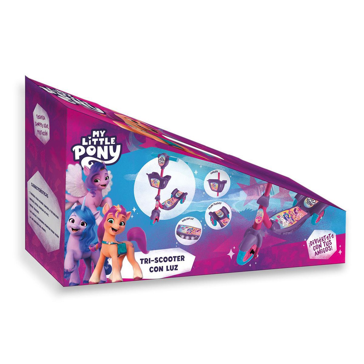 GENERICO - Tri-Scooter Con Luz (Max 40Kg) My Little Pony