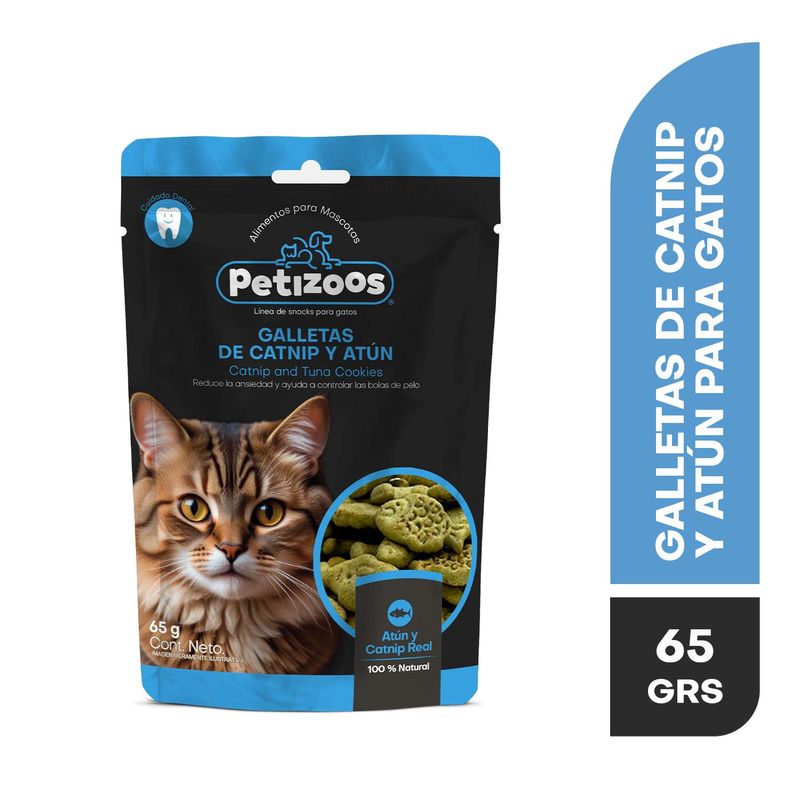 PETIZOOS - Galletas para Gato Todas las edades Catnip y atún 65 gr