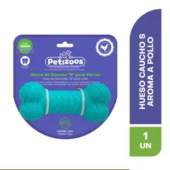 PETIZOOS - Hueso de caucho para perros con un rico aroma incrustado a pollo
