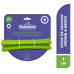 PETIZOOS - Stick de caucho para perros con un rico aroma incrustado a menta