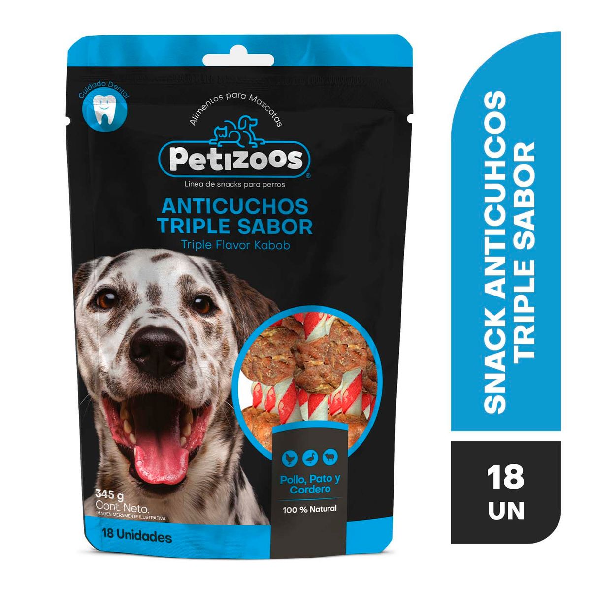 PETIZOOS - Snack para Perro Todas las edades Pollo, pato y cordero 0.345 kg