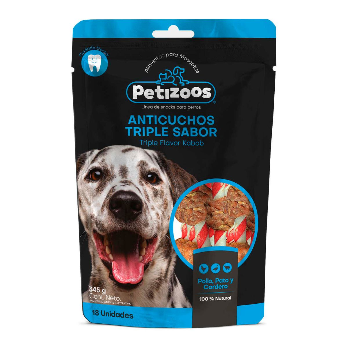 PETIZOOS - Snack para Perro Todas las edades Pollo, pato y cordero 0.345 kg