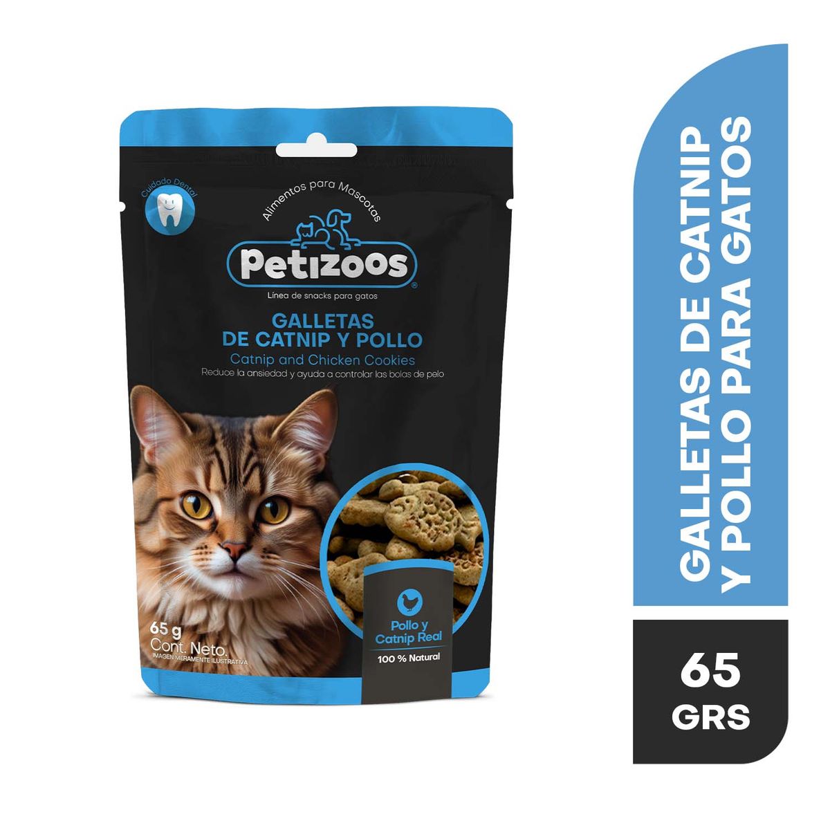 PETIZOOS - Galletas para Gato Todas las edades Catnip y pollo 0.065 kg