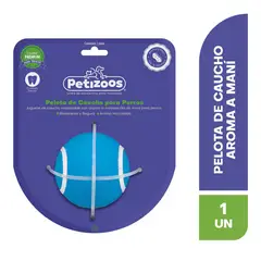 PETIZOOS - Pelota de caucho para perros con rico aroma incrustado a maní