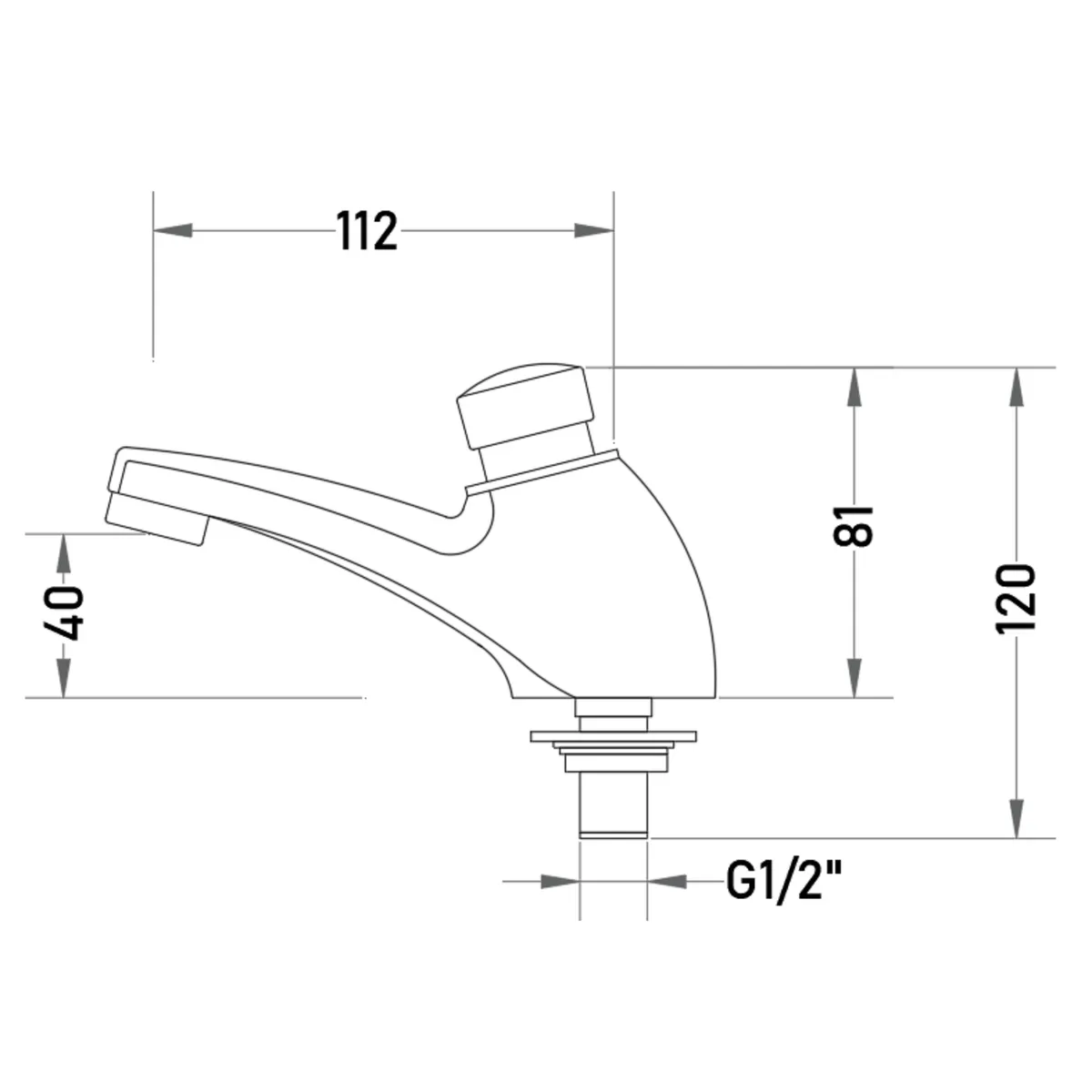 TEBISA - Grifo Lavatorio Temporizada Plateado