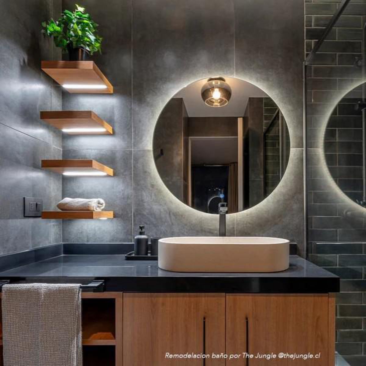 LUP - Espejo Decorativo con Forma Redonda 60x60 cm Led