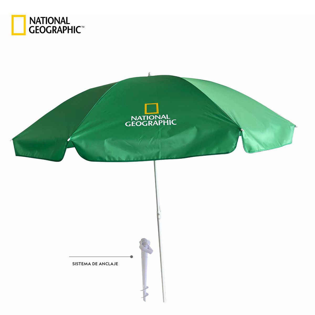 NATIONAL GEOGRAPHIC - Quitasol Protección UV/Anclaje PVC 1.15x1.15 metros Verde