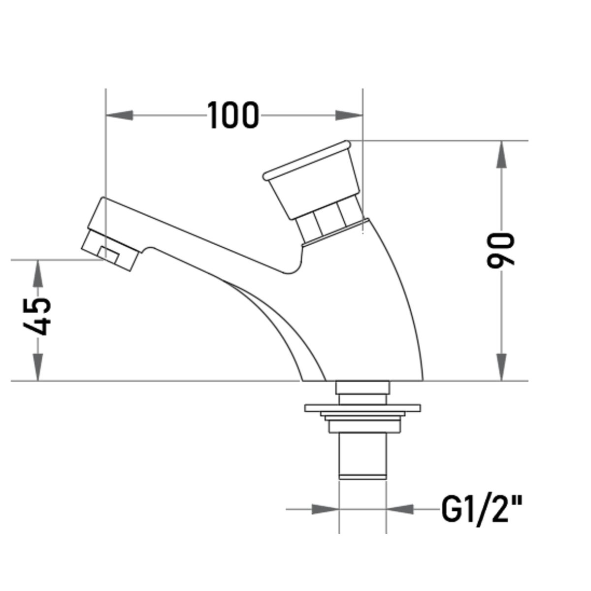 BARCELO - Grifo Temporizada Cromado