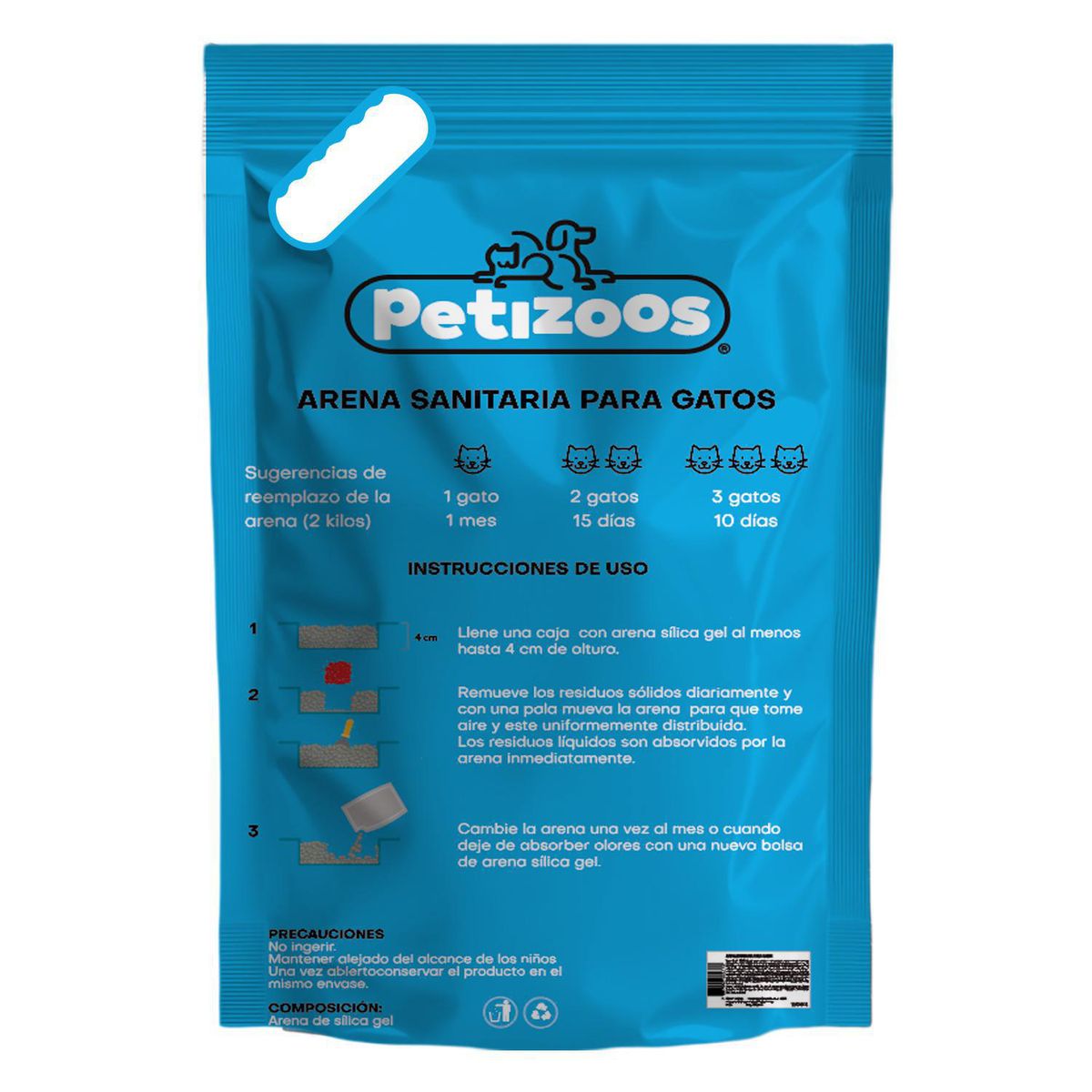 PETIZOOS - Arena sanitaria silica 1,8 kg