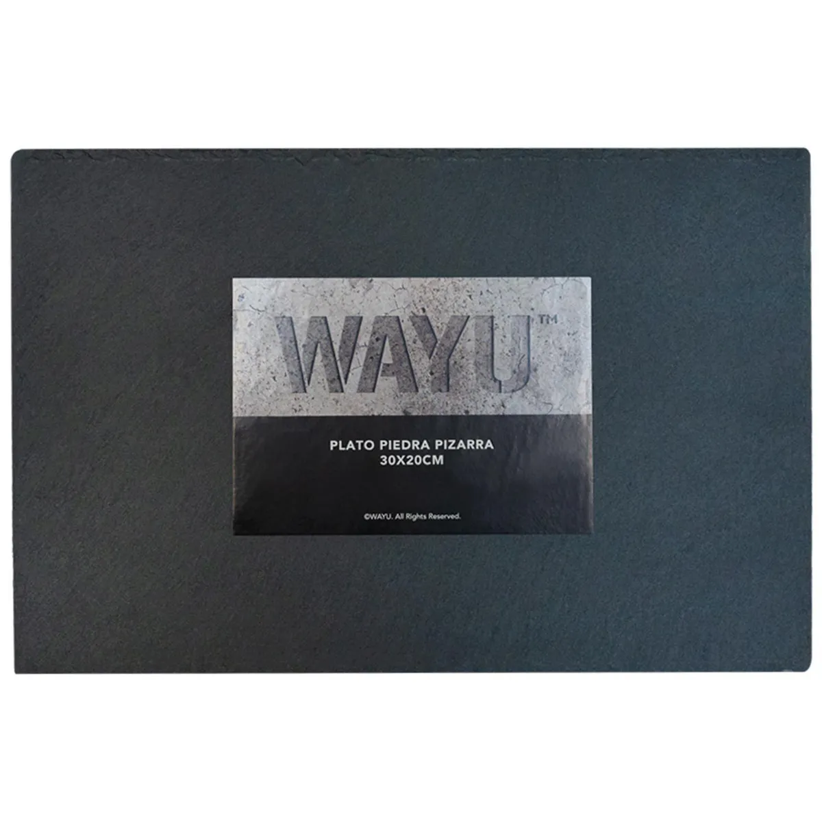 WAYU - Plato rectangular piedra pizarra 30 cm