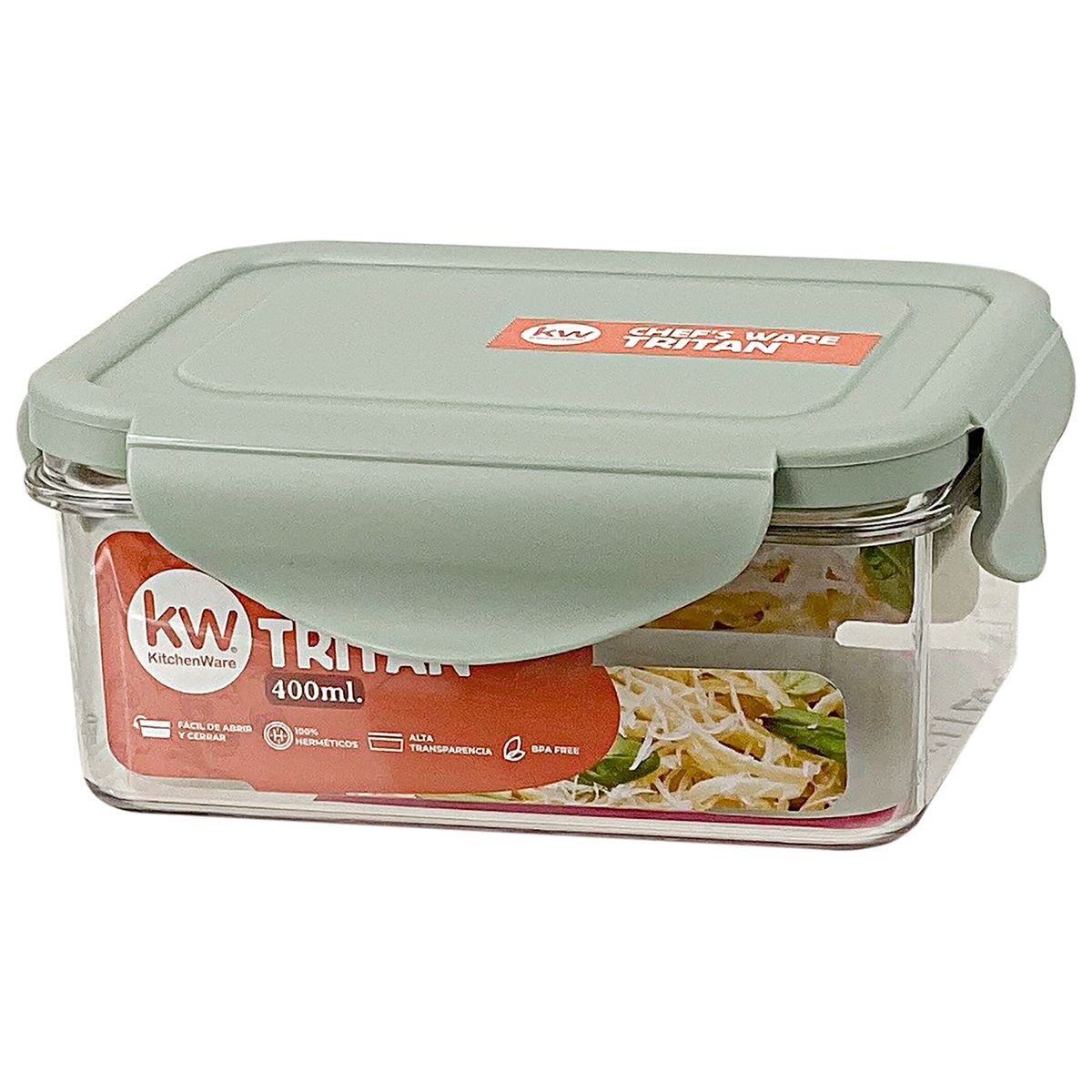 KW - Contenedor Tritan Rectangular Tritán 400 ml